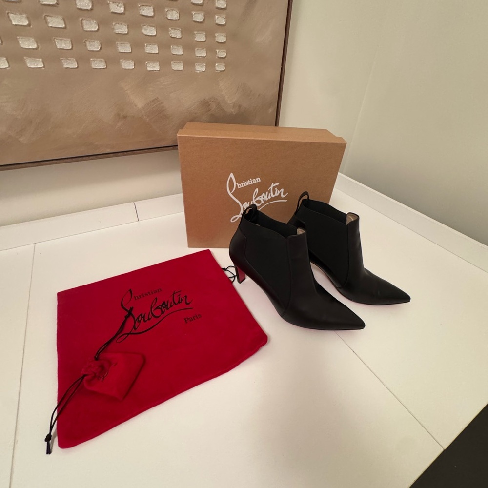Christian Louboutin Black Calfskin Leather Verafusa 70 Boots